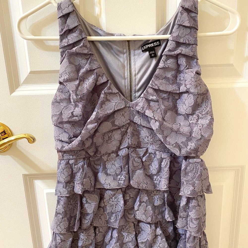 Express Blue Floral Lace Tank